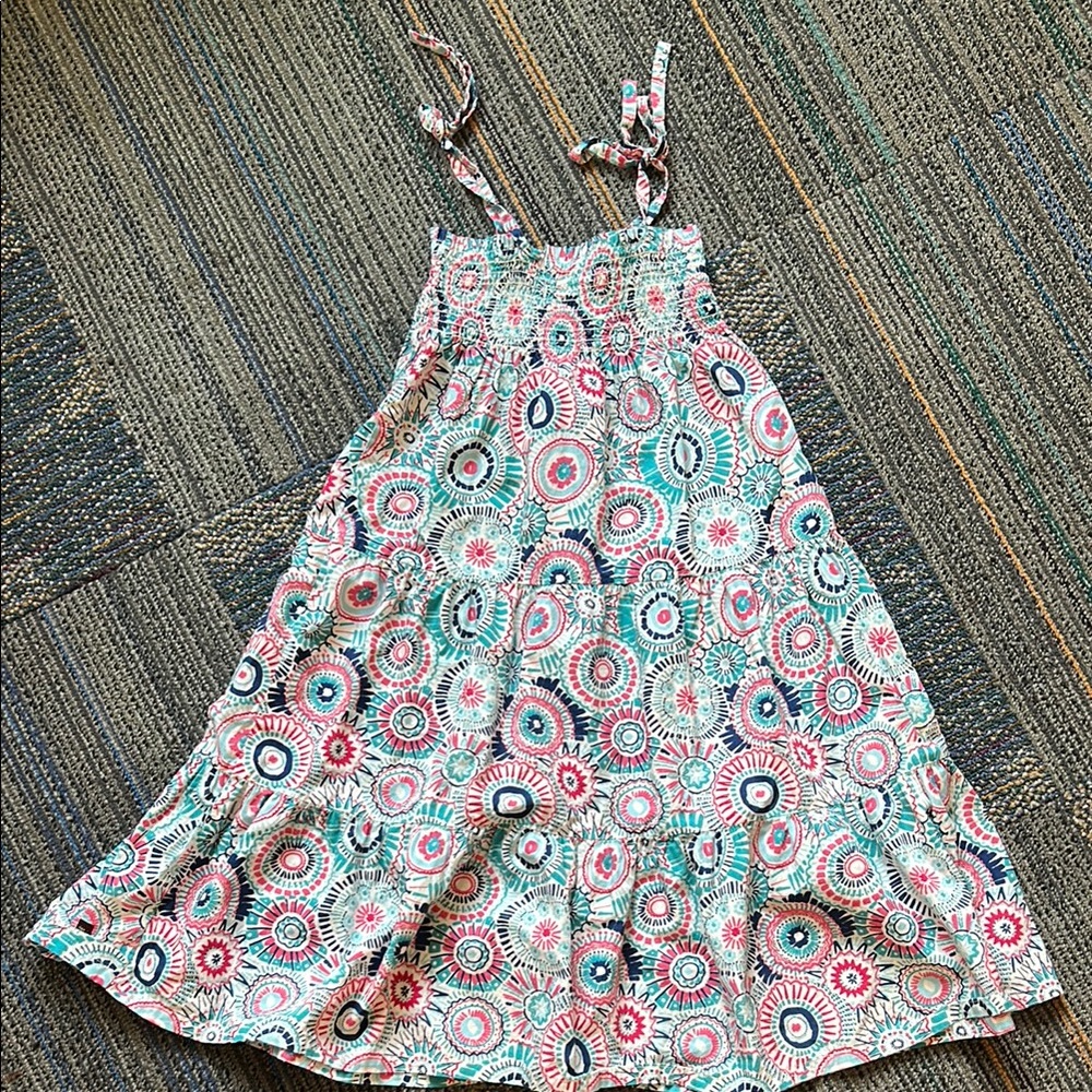 Tea Ruffled Tiered Sundress w adjustable straps in a FUN pattern! 💯 % cotton